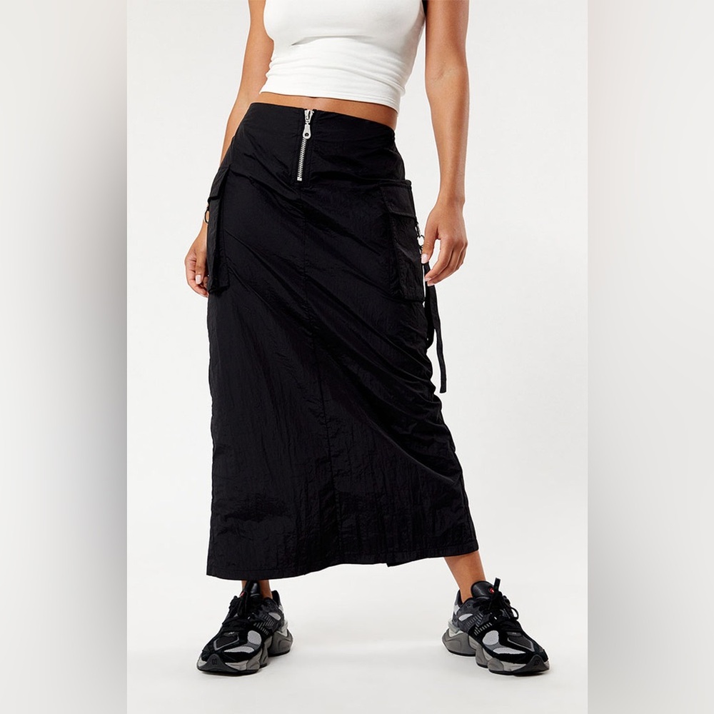 The Ragged Priest Black Cargo Maxi Skirt NWT